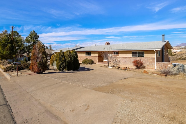 ranch-style home with stucco siding