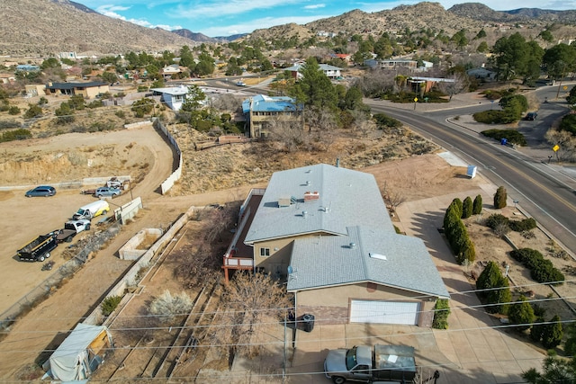 drone / aerial view with a mountain view