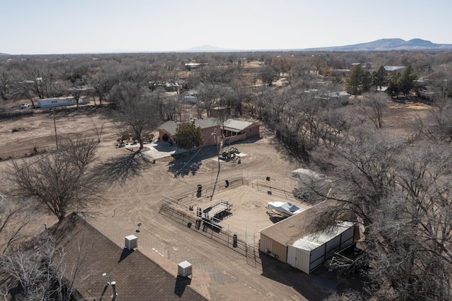 aerial view with a mountain view