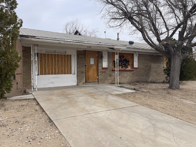 view of ranch-style home