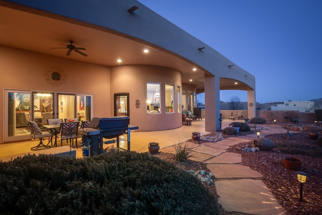 view of patio / terrace with ceiling fan