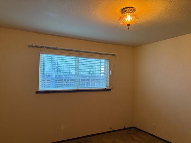 unfurnished room featuring carpet floors and a textured ceiling