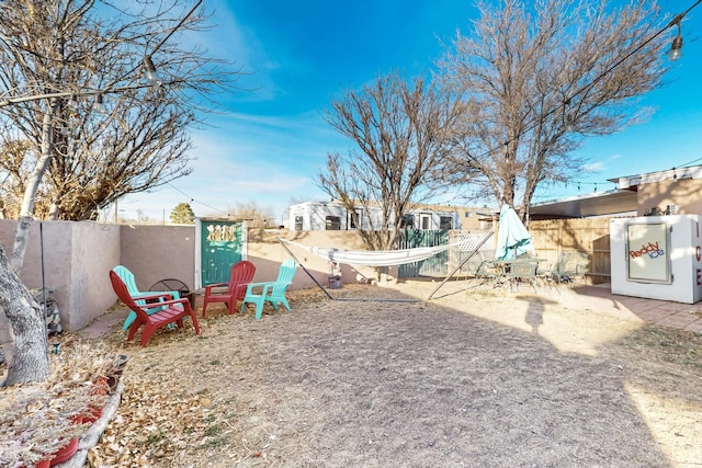 view of yard featuring fence