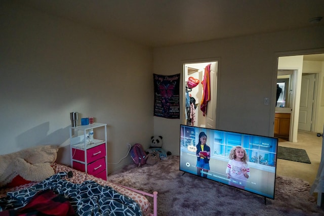 bedroom featuring carpet flooring