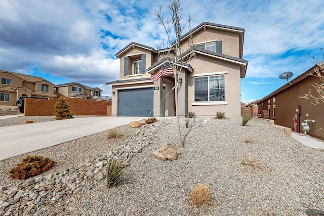 front facade with a garage