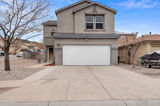 view of front property with a garage