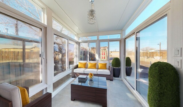 view of unfurnished sunroom