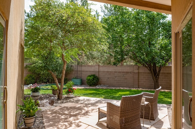 5524 Poblanos Ct NW, Albuquerque, NM 87107 - fenced backyard featuring a patio area