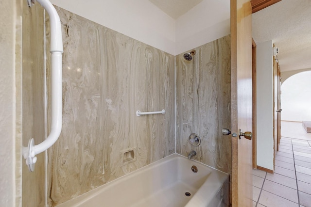 full bath with  shower combination and tile patterned flooring