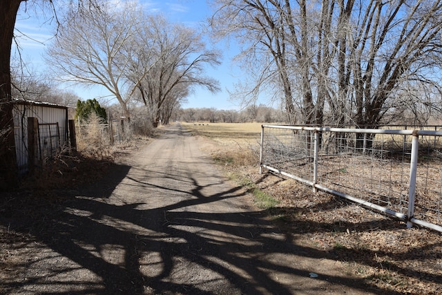 view of street featuring a rural view