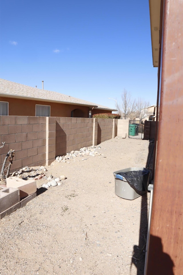 view of yard featuring fence