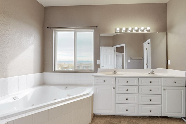 9801 Basha St NW, Albuquerque, NM 87114 - bathroom featuring double vanity and a whirlpool tub
