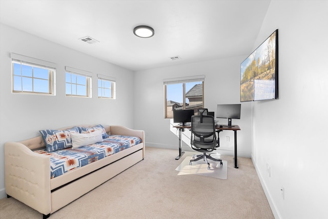 6052 Nauman Dr SE, Albuquerque, NM 87106 - office area with visible vents, baseboards, and light colored carpet