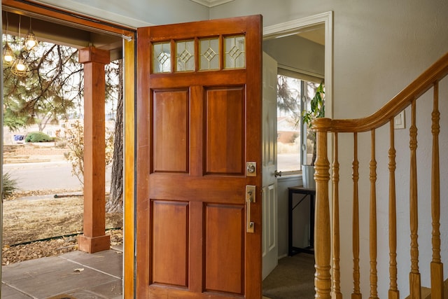 entryway with stairs