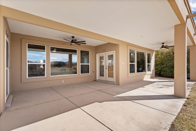 view of patio with a ceiling fan