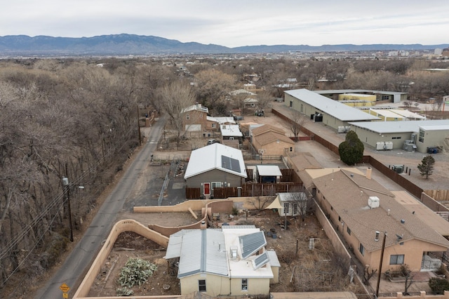 bird's eye view featuring a residential view and a mountain view