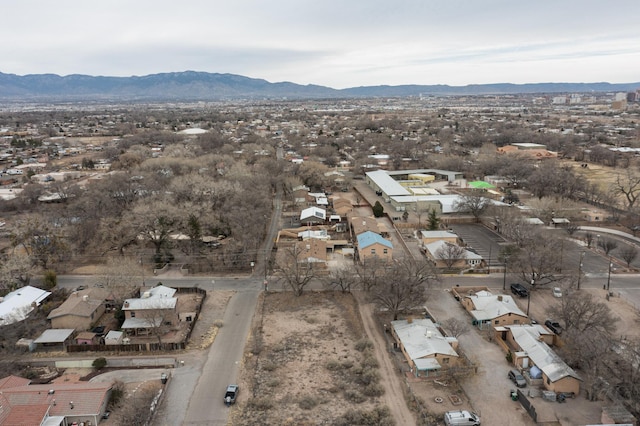 aerial view with a residential view and a mountain view