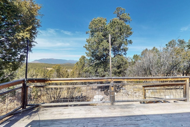 exterior space featuring a mountain view