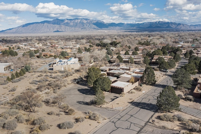 drone / aerial view with a mountain view