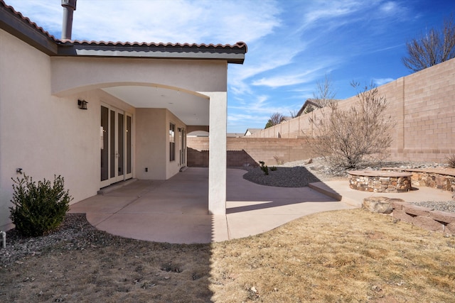 view of patio with a fenced backyard