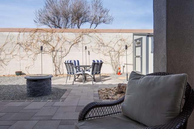 view of patio with a fenced backyard