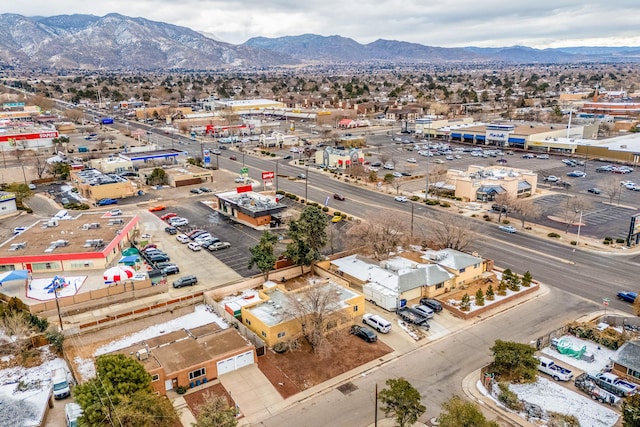 aerial view featuring a mountain view