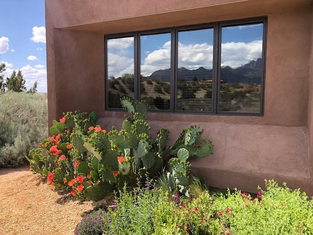 view of home's exterior with stucco siding