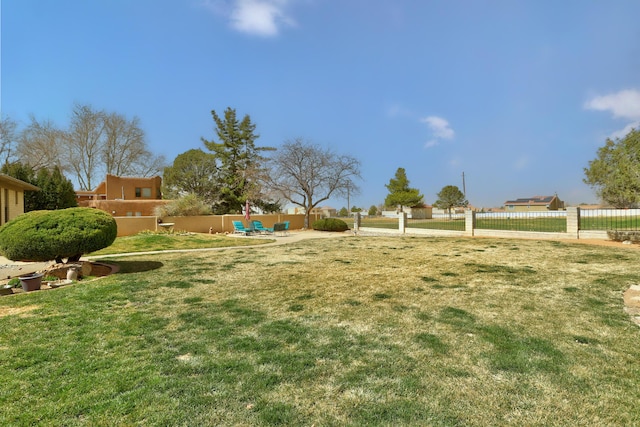 view of yard with fence