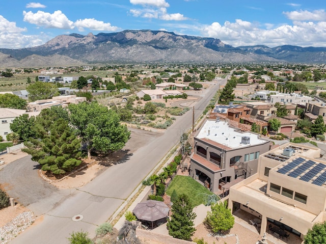 bird's eye view with a residential view and a mountain view