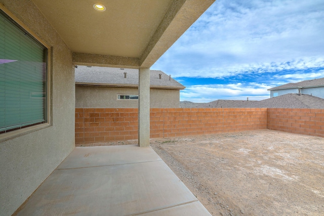 view of patio featuring a fenced backyard