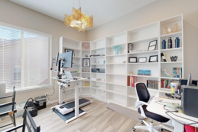 office area with wood finished floors