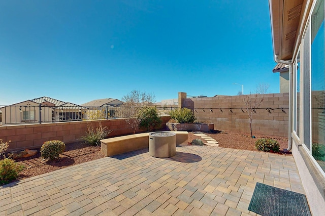 view of patio featuring a fenced backyard