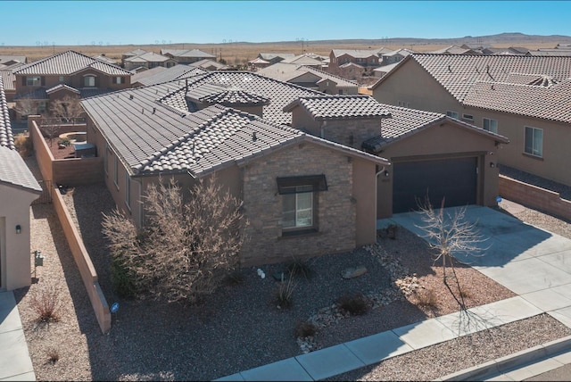 aerial view with a residential view