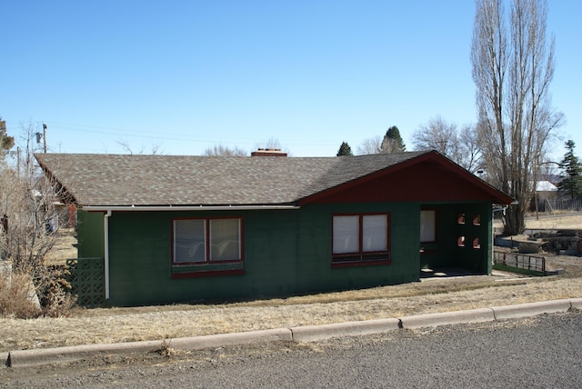 view of front of house featuring roof with shingles