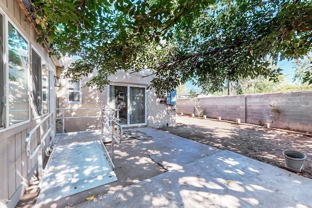 view of patio with a fenced backyard