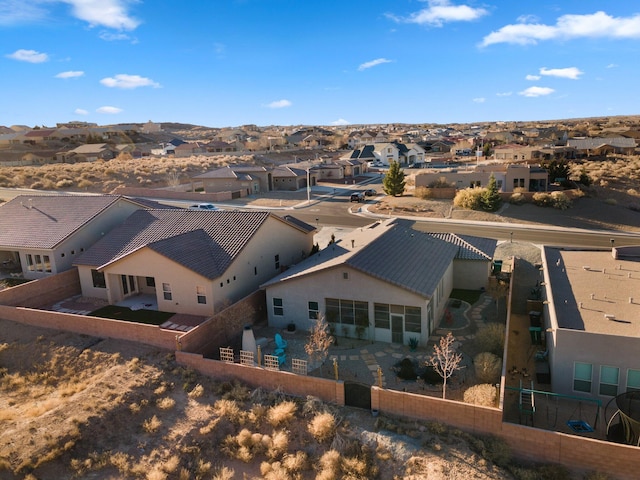 drone / aerial view with a residential view