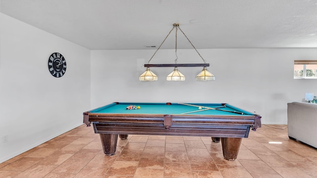 rec room with billiards and baseboards