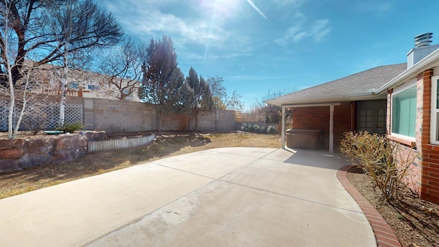 view of patio with a fenced backyard