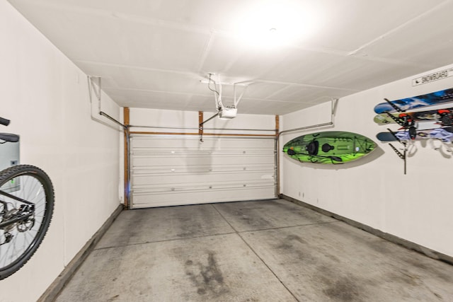 garage with baseboards