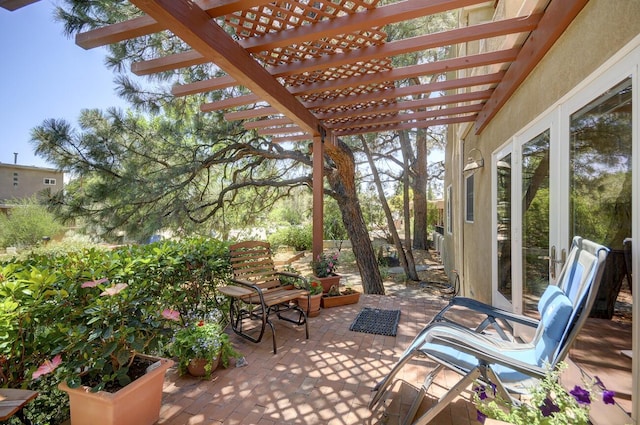 view of patio with a pergola