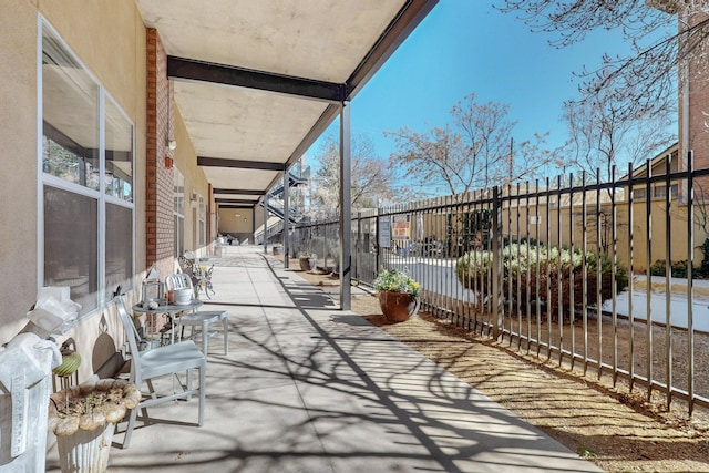 balcony with a patio area