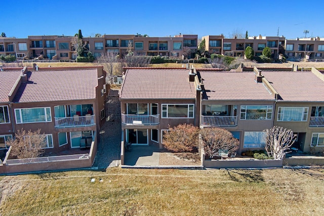 drone / aerial view with a residential view