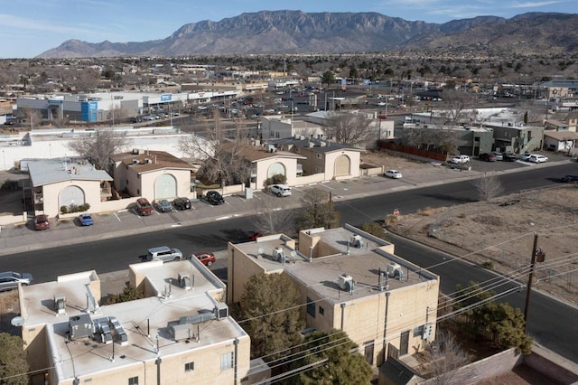 aerial view with a mountain view