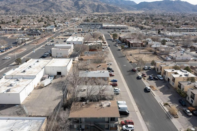 bird's eye view with a mountain view