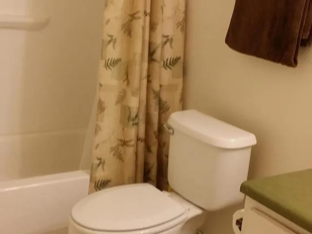 full bathroom featuring toilet