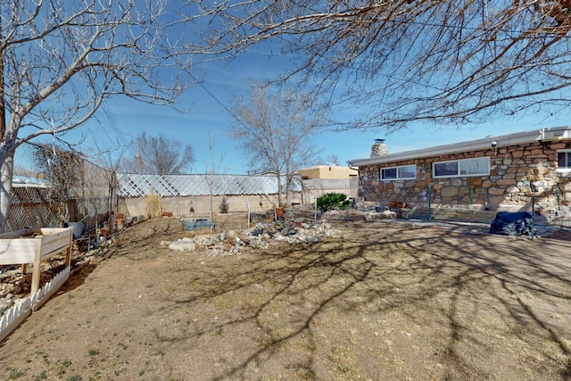 view of yard with fence