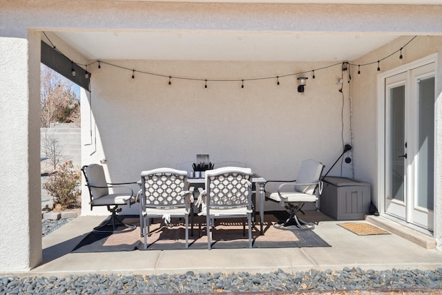 view of patio with outdoor dining space