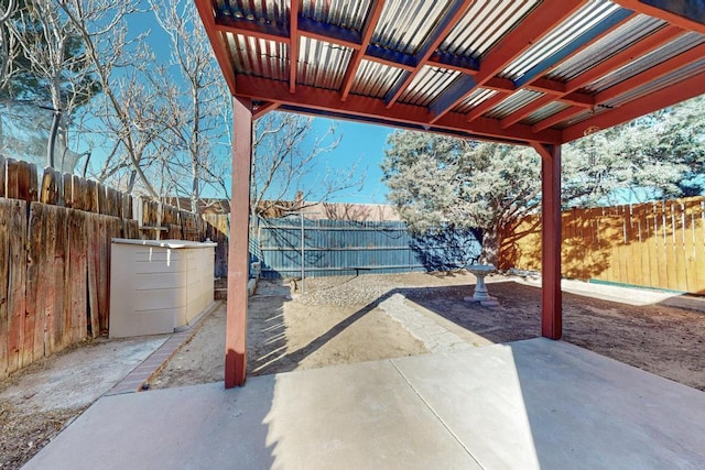 view of patio with a fenced backyard