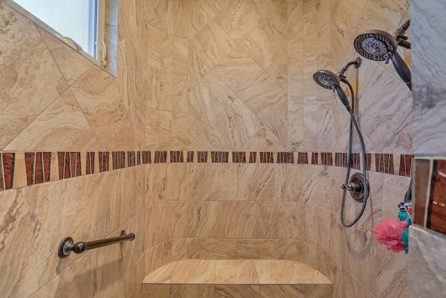 interior details with tiled shower