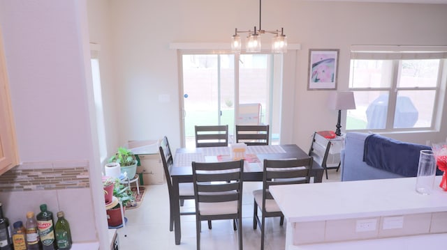 dining space with plenty of natural light